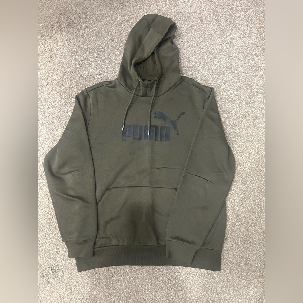 Puma Men's Dark Green Essentials Hoodie